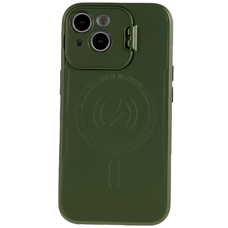 For iPhone 14 PC+TPU Back Case Lens Frame Kickstand Anti-drop Phone Cover Compatible with MagSafe For iPhone 14 PC+TPU Back Case Lens Frame Kickstand Anti-drop Phone Cover Compatible with MagSafe